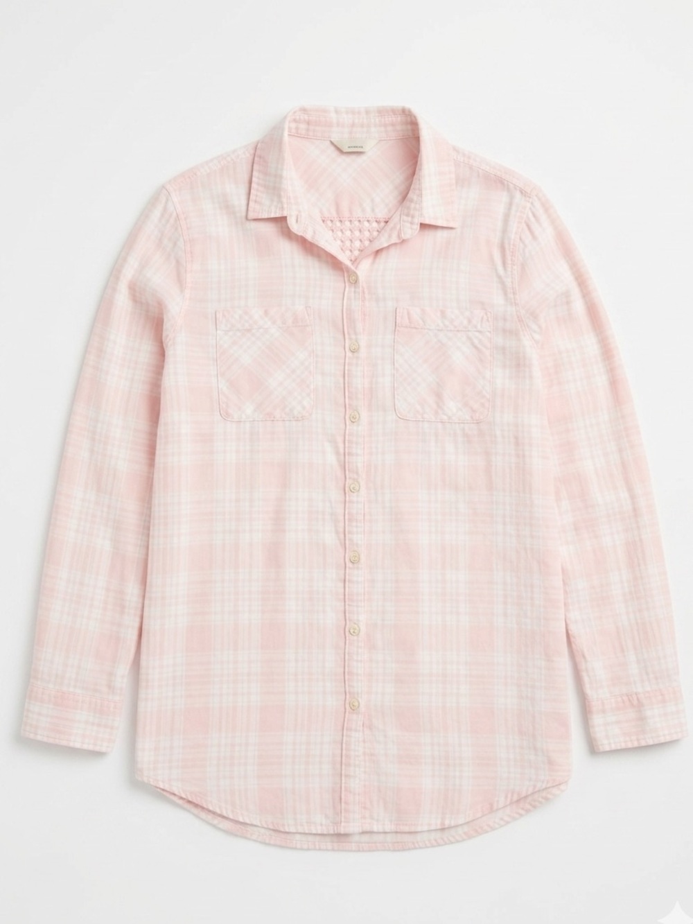 Tokyo Darling Pink Plaid Lace Back Button Down Shirt - Large